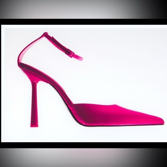 Zara Neon Pink High Heels Size 7 - Picture 6 of 16